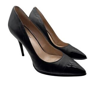 DKNY Shay Leather & Patent Black High Heel Pumps Size 8.5